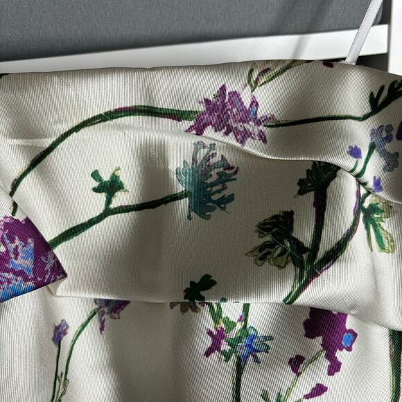 Marchesa Notte Floral Strapless Mikado Dress Cream Size 2 - Picture 11 of 11